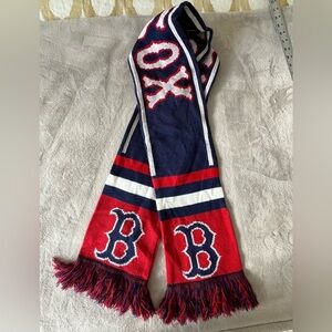 Boston Red Sox Scarf Red White Blue Fringe One Size